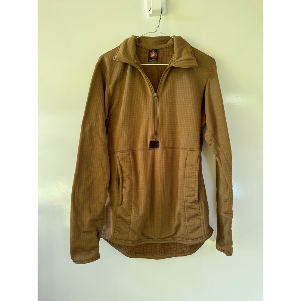 Peckham USMC Polartec Grid Fleece FROG Pullover Coyote Brown XS Regular Military